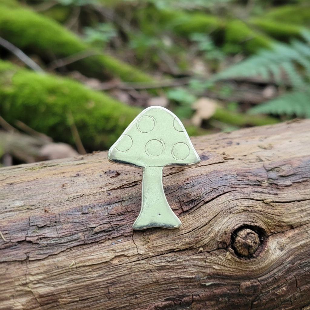 Sterling silver brooch- a mushroom - Katerina Roukouna