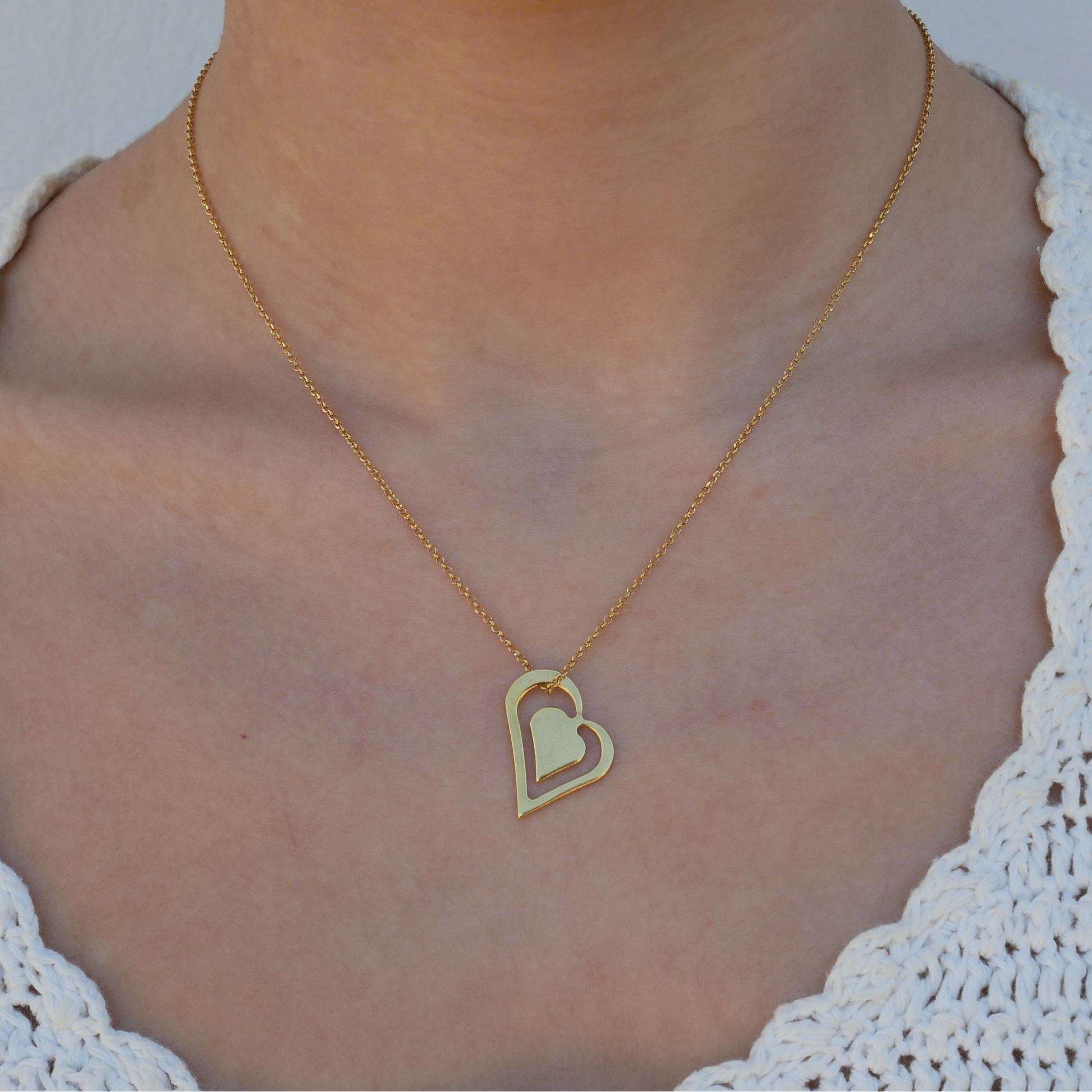 Double heart necklace - Katerina Roukouna