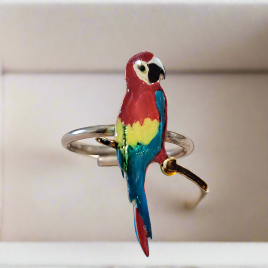 Parrot sterling silver ring - Katerina Roukouna