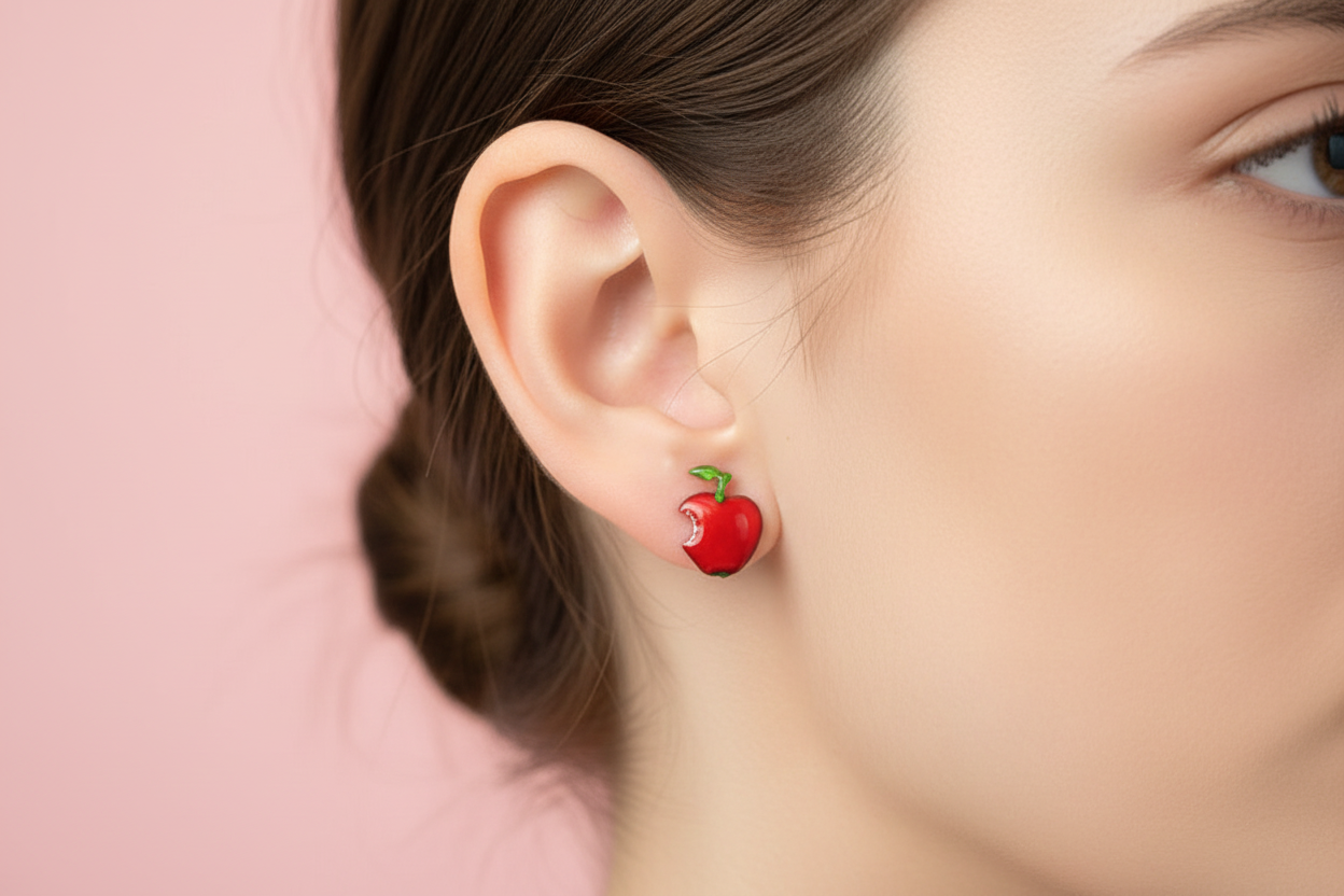 Apple  sterling silver earrings - Katerina Roukouna