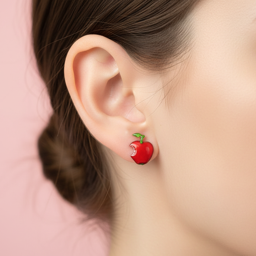 Apple  sterling silver earrings - Katerina Roukouna