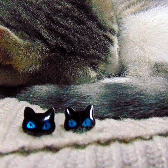 Cats sterling silver earrings