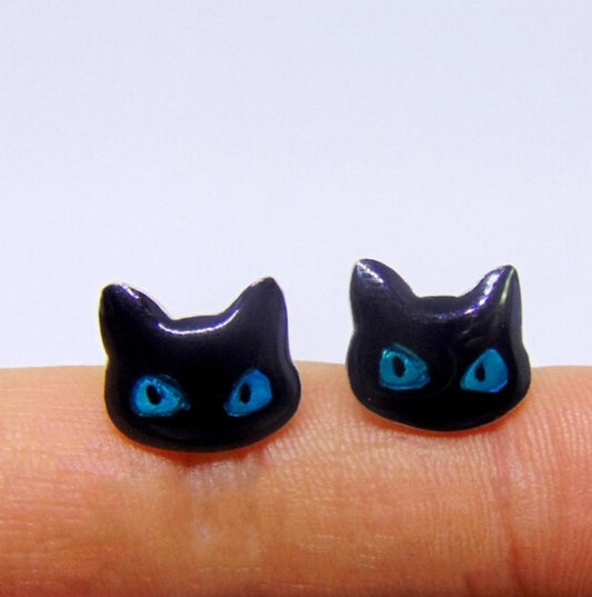 Ασημένια σκουλαρίκια με γάτες