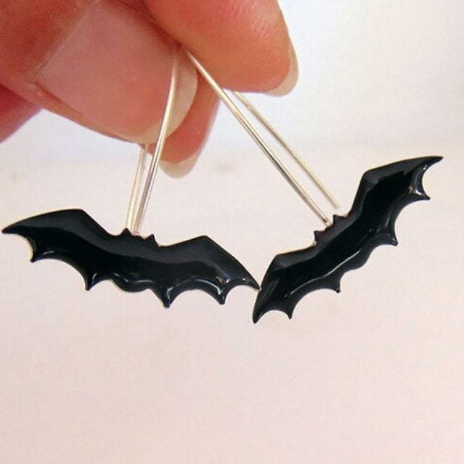 Bat  sterling silver earrings