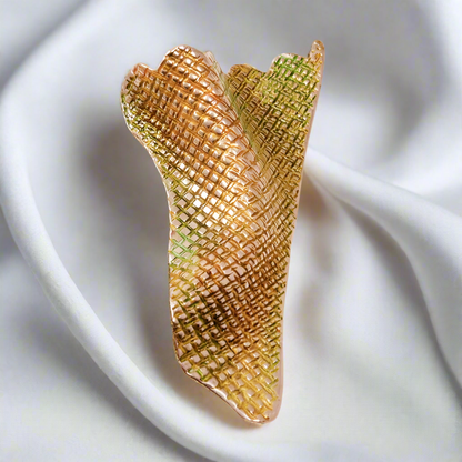 Sterling silver brooch look like fabric texture