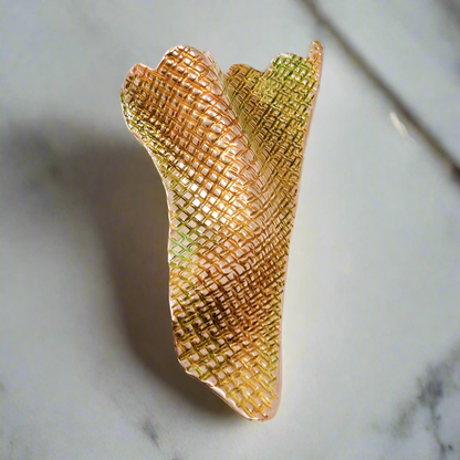 Sterling silver brooch look like fabric texture