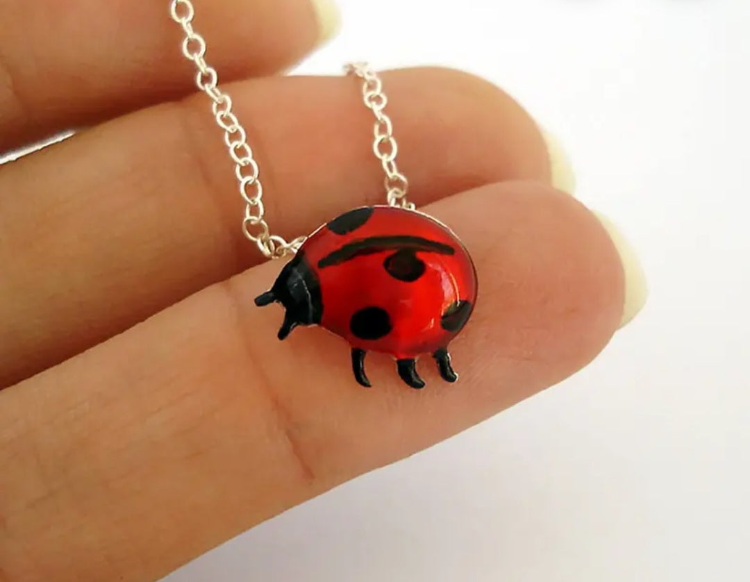 Ladybug sterling sliver necklace