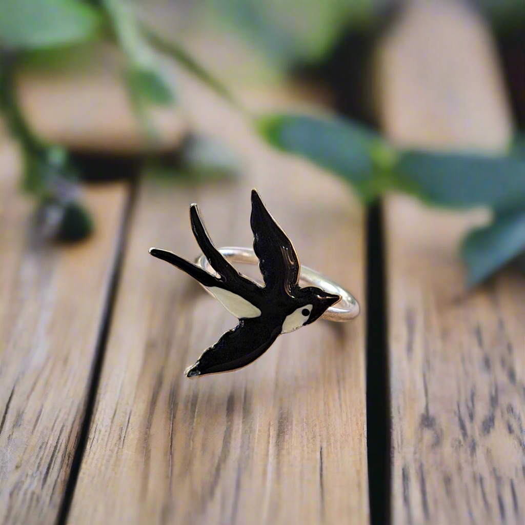 Swallow sterling silver ring