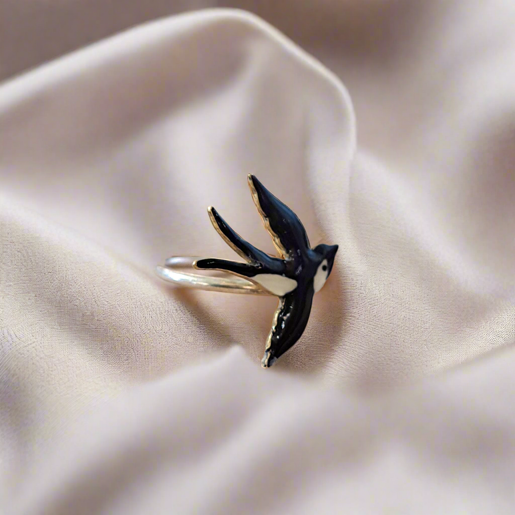 Swallow sterling silver ring