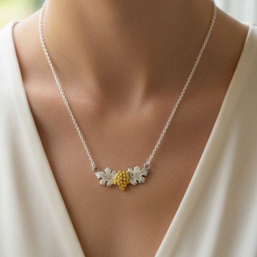 Grapes sterling silver necklace - Katerina Roukouna