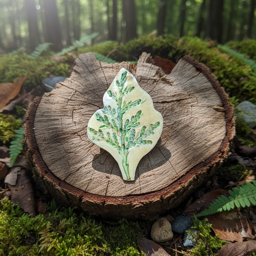 Sterling silver brooch- leaf (II) - Katerina Roukouna