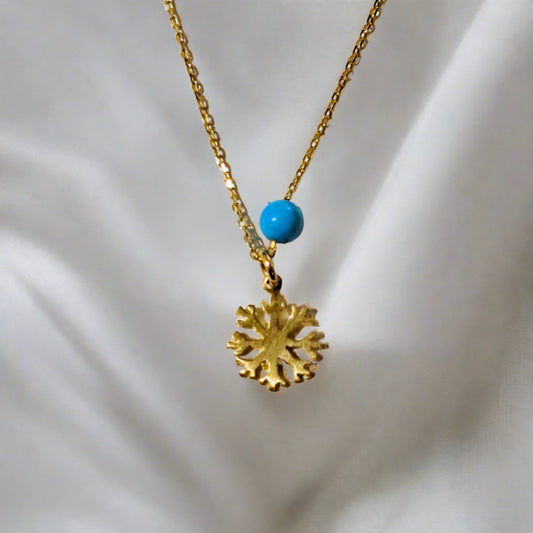 Snowflake 14K gold necklace