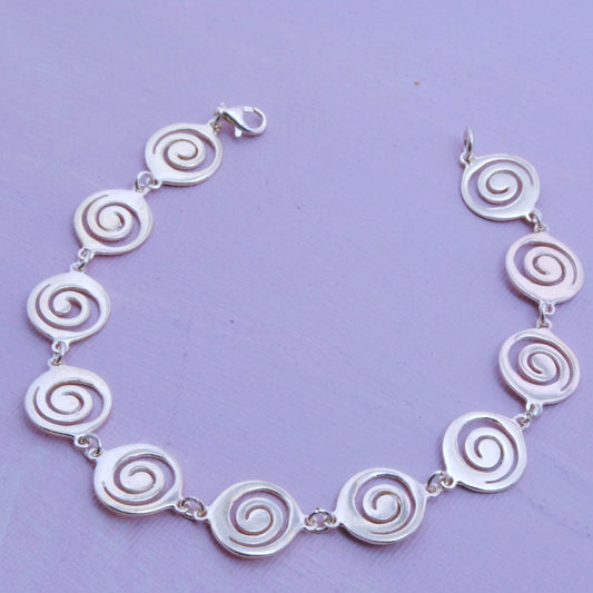 Spiral sterling silver bracelet