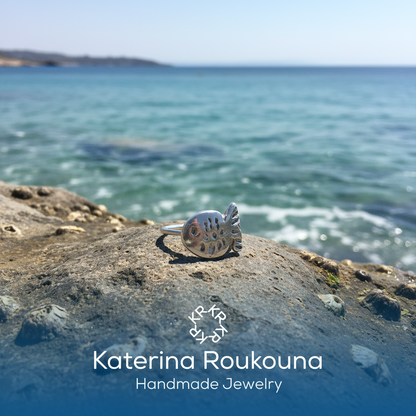 Fish sterling silver ring (I) - Katerina Roukouna