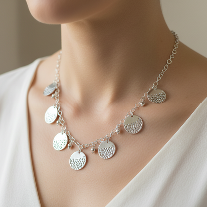 Sterling silver necklace-moons - Katerina Roukouna