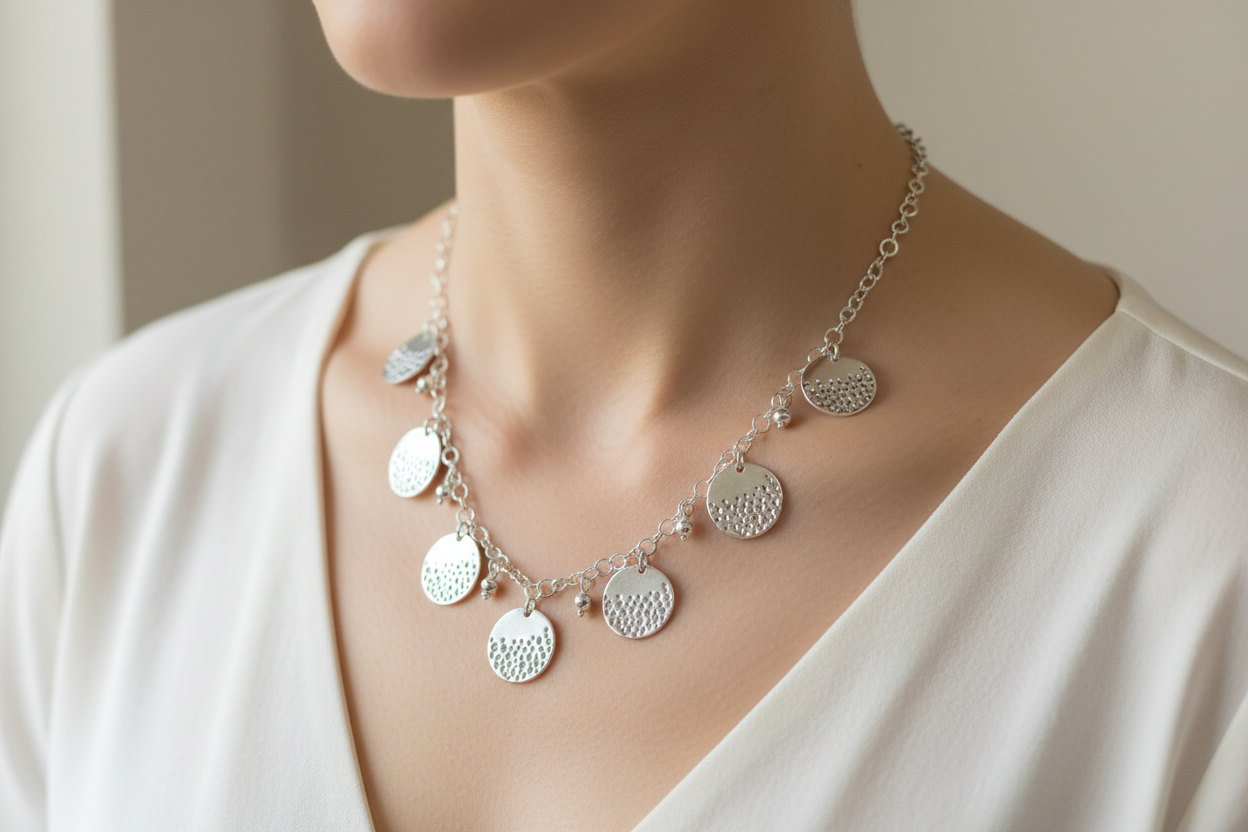Sterling silver necklace-moons - Katerina Roukouna