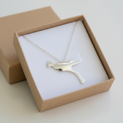 Sterling silver necklace with a bird. - Katerina Roukouna