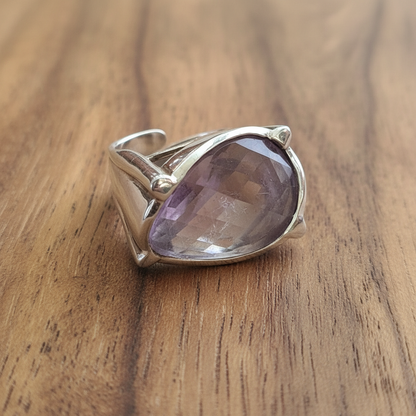 Amethyst  sterling silver ring - Katerina Roukouna