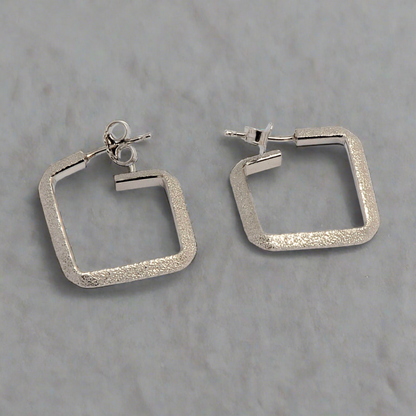 Square sterling silver hoops - Katerina Roukouna