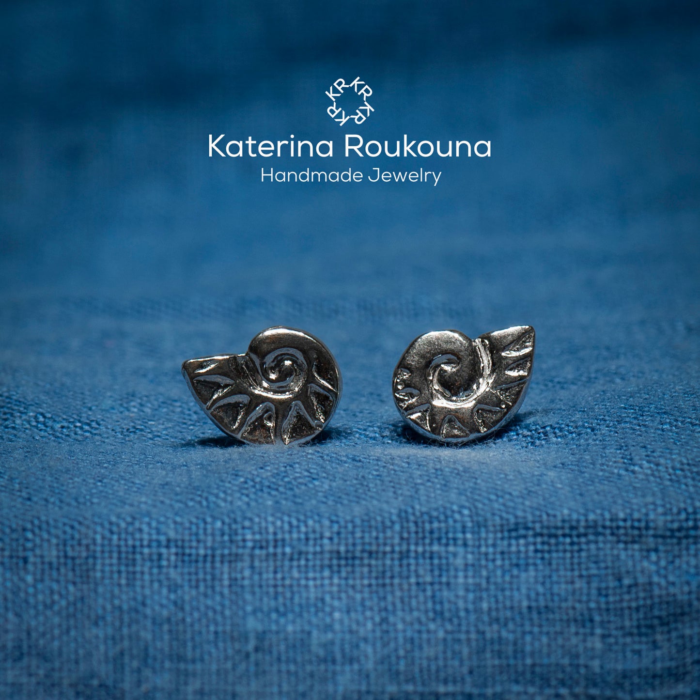 Tiny Nautilus Stud Earrings - Katerina Roukouna