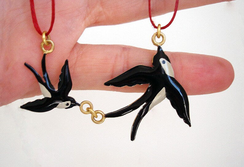 Swallow necklace - Katerina Roukouna