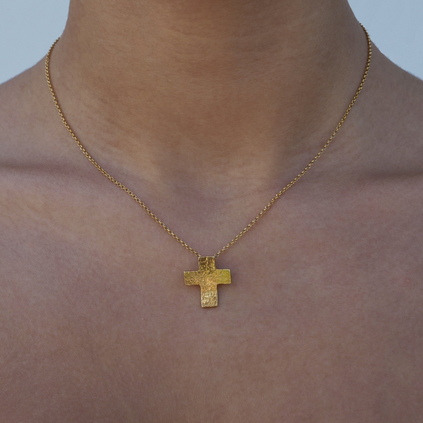 Tiny Gold Plated Textured Cross