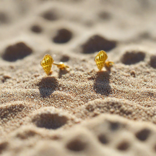 Tiny Conch Stud Earrings - Katerina Roukouna