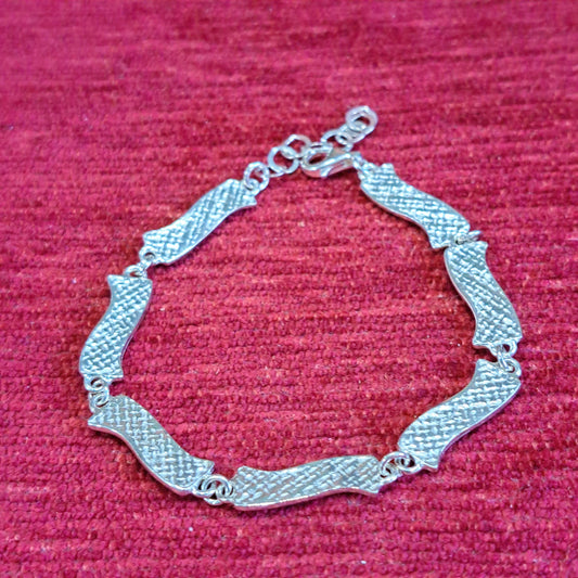 Handmade sterling silver bracelet- waves