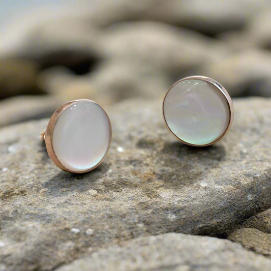 Sterling silver earrings with mother of pearl.