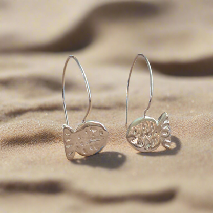 Fishes sterling silver earrings