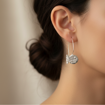Fishes sterling silver earrings