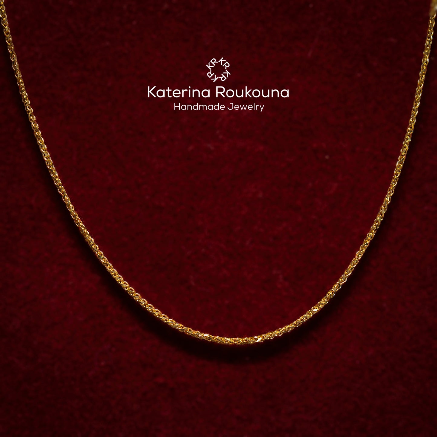 14K Gold shiny chain -byzantine