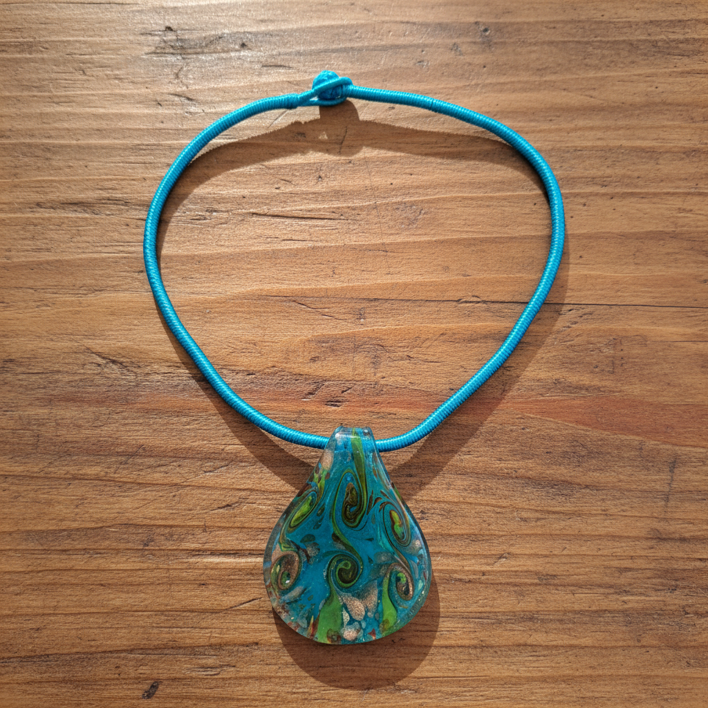 Necklace with blue  mourano glass