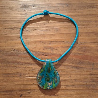 Necklace with blue  mourano glass