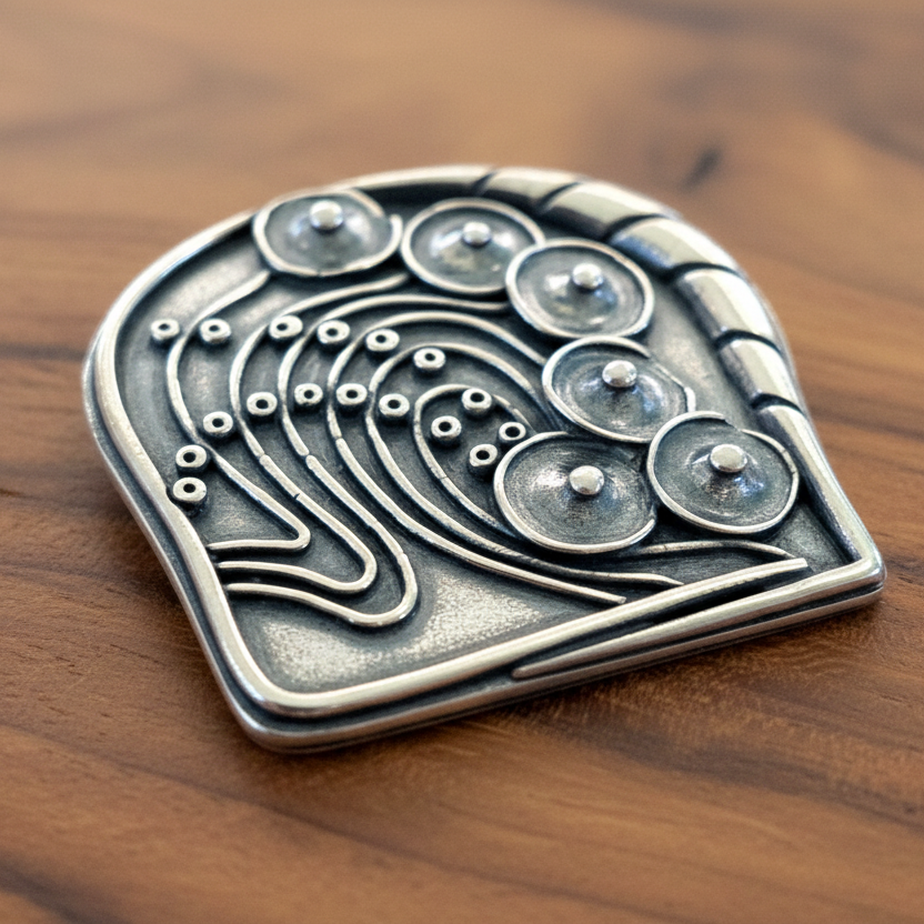 Vintage Art Nouveau sterling silver brooch - Katerina Roukouna