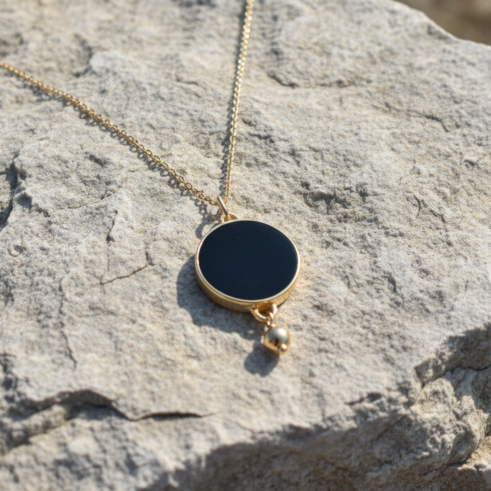 Black Round Pendant - Katerina Roukouna