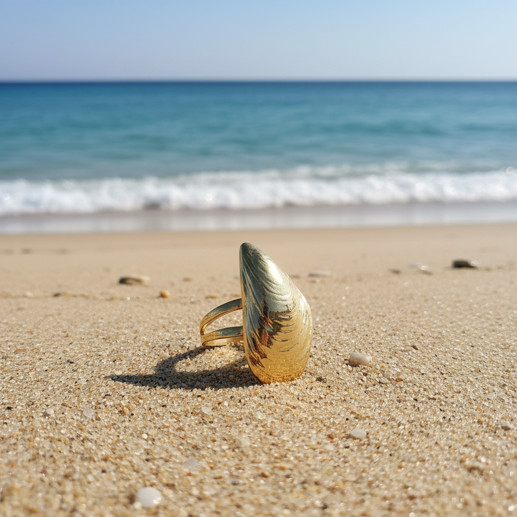 Sterling silver ring- mussel - Katerina Roukouna