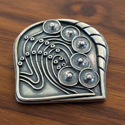 Vintage Art Nouveau sterling silver brooch - Katerina Roukouna
