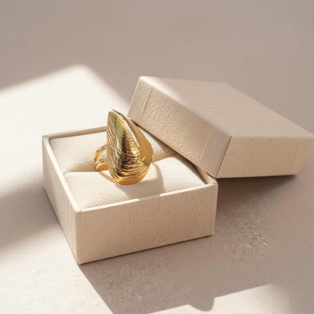 Sterling silver ring- mussel - Katerina Roukouna