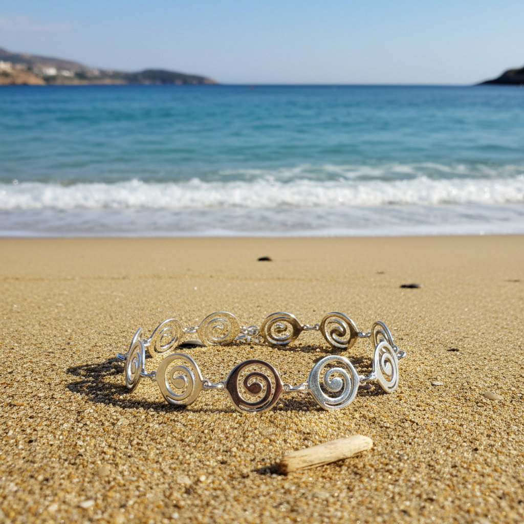 Spiral sterling silver bracelet - Katerina Roukouna
