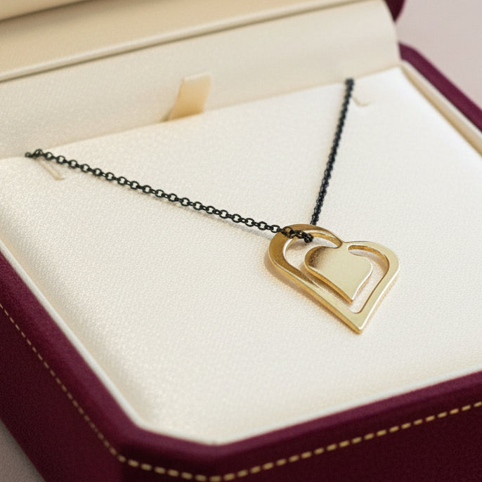 Double heart necklace - Katerina Roukouna