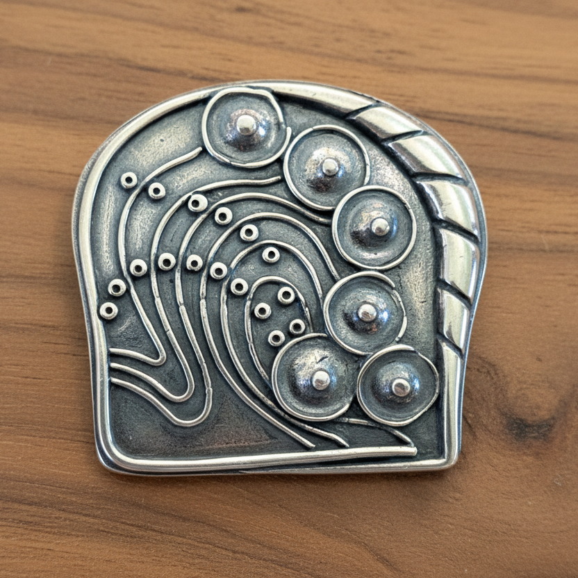 Vintage Art Nouveau sterling silver brooch - Katerina Roukouna