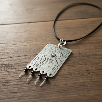 Handmade long  egraved necklace