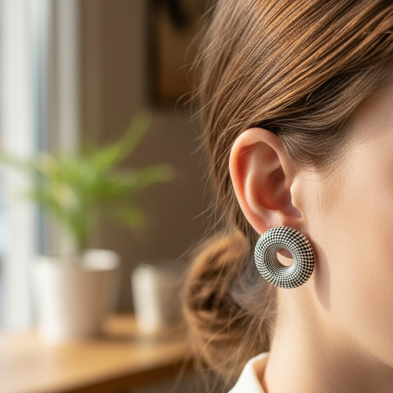 Round ethnic style earrings