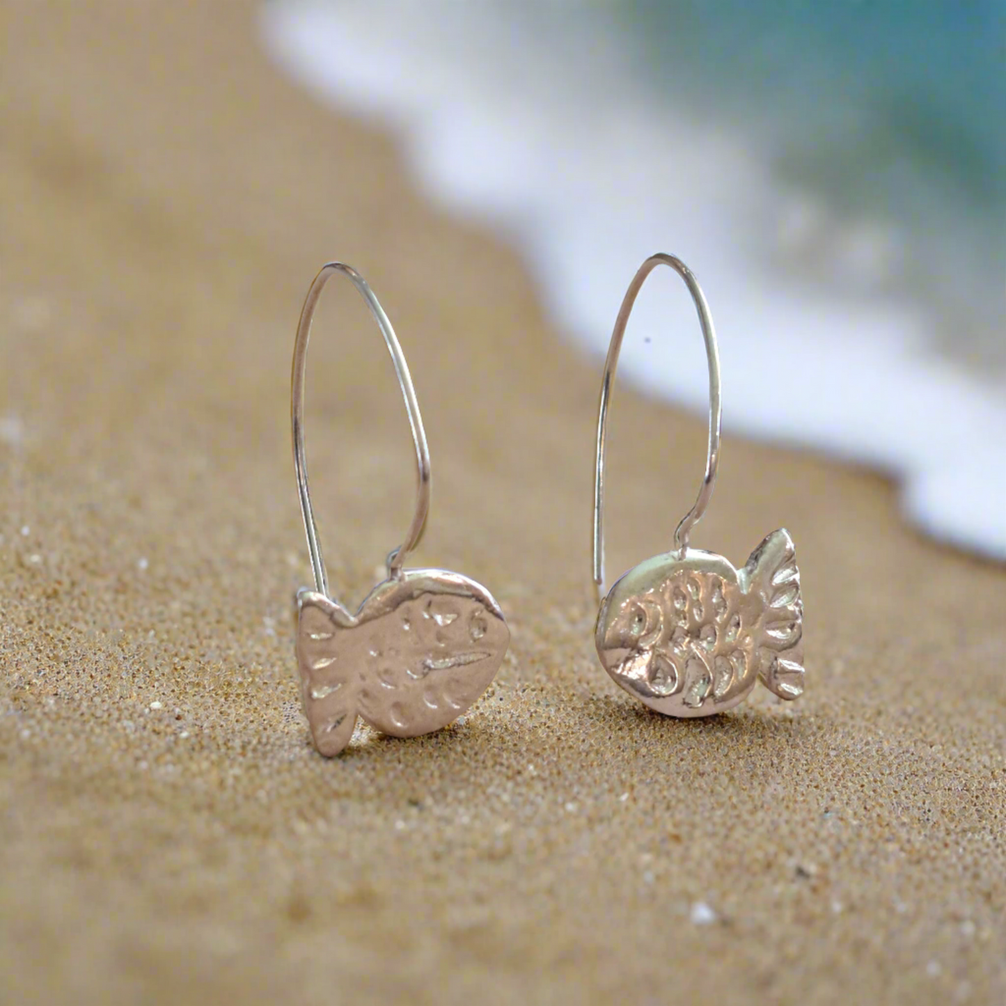 Fishes sterling silver earrings