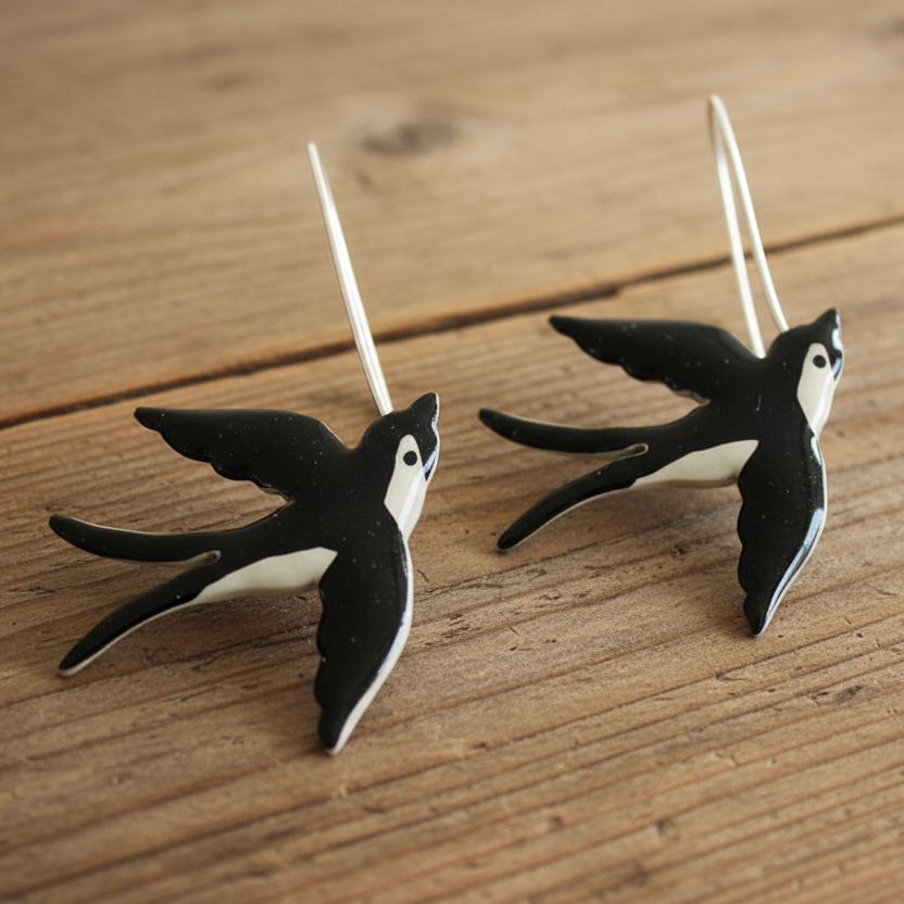 Swallow earrings - Katerina Roukouna