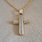 14k Yellow Gold Cross with zirkons