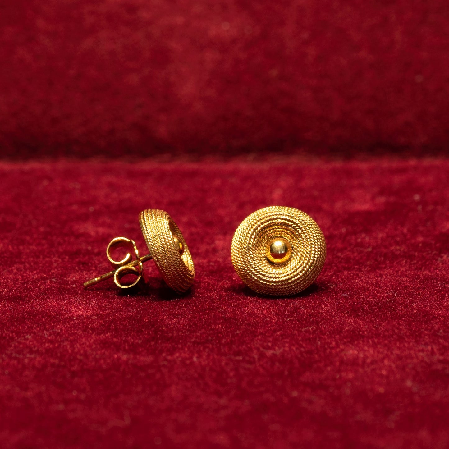 14K Gold handmade stud earrings