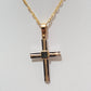 Handmade14k Cross (White and Yellow) Gold