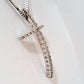 14k White gold cross with zirkons